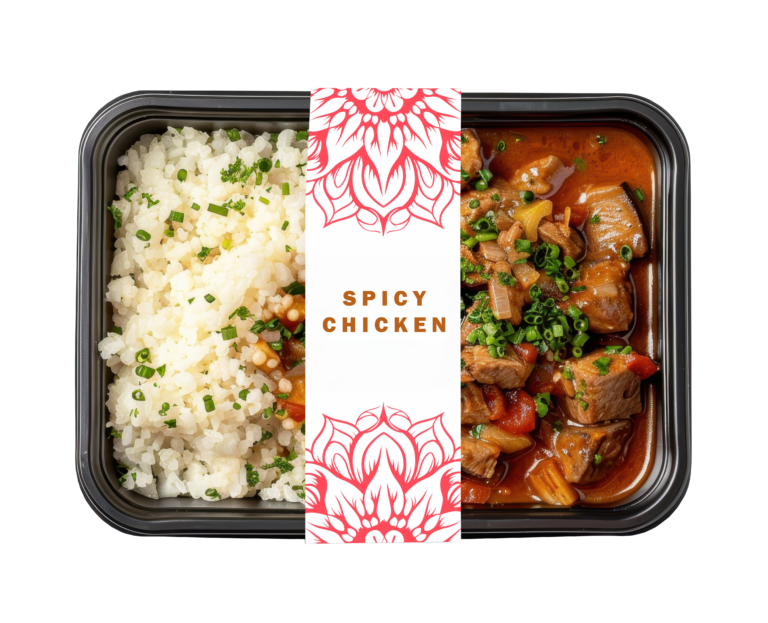 Delicious Beef Stew With Rice Black Container